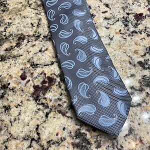 Ermenegildo Zegna Tie Silver/Sky Blue Piasleys